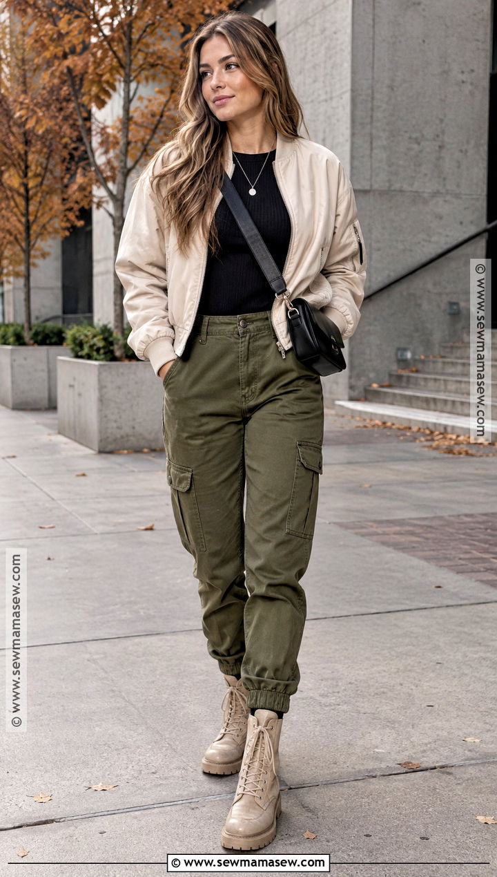 Beige Combat Boots With Cargo Pants - 15 beige boots outfit fall