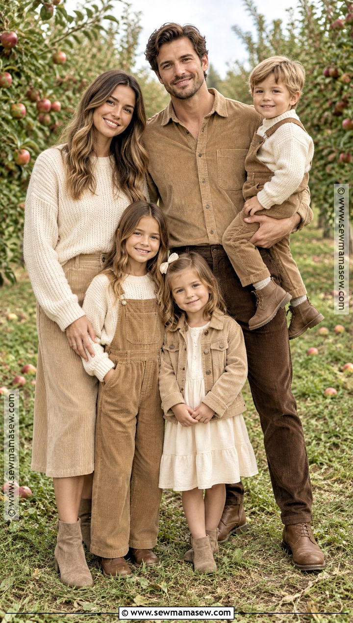 Beige Corduroy Family Photo Outfit - 15 beige family photo outfits fall