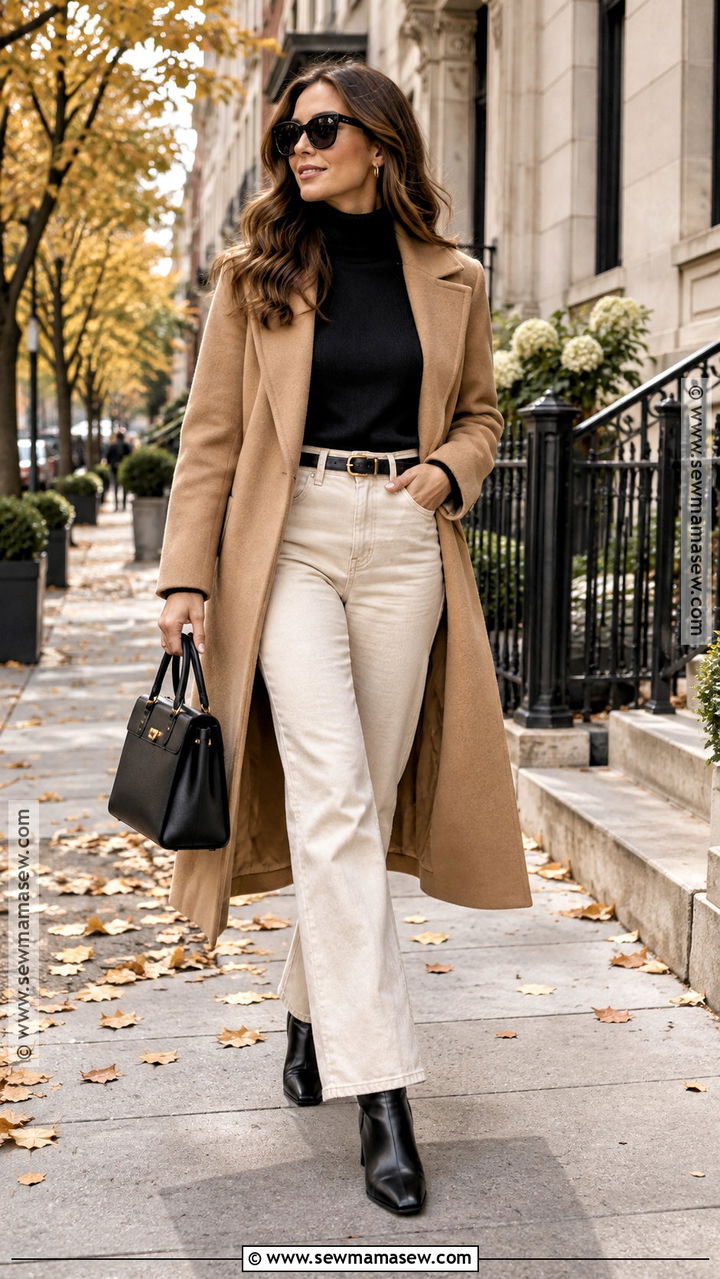 Beige Jeans With Brown Sweater - 20 beige jeans outfit fall