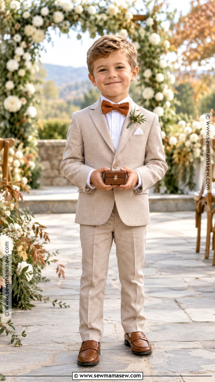 Beige Suit Ring Bearer Outfit - 20 fall ring bearer outfit ideas