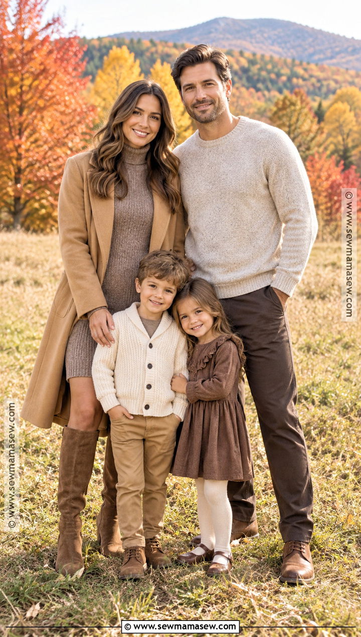 Beige and Brown Fall Family Picture Outfit - 15 fall clothes for family pictures