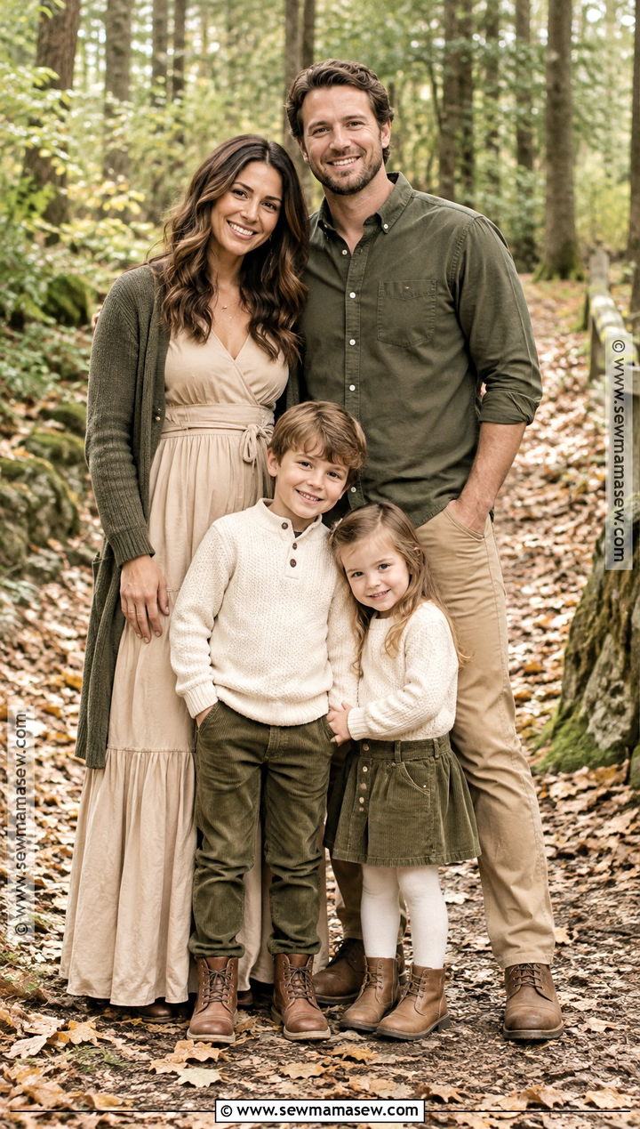 Beige and Olive Family Photo Outfit - 15 beige family photo outfits fall