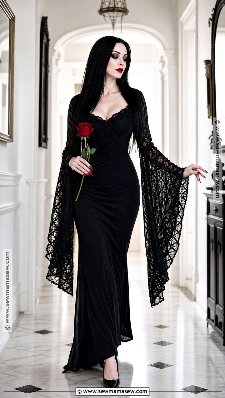 Bell Sleeve Morticia Addams Costume - 45 morticia addams costume ideas