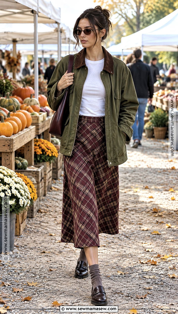 Bella Hadid Autumn Barn Jacket And Plaid Skirt Outfit - 20 bella hadid autumn style ideas