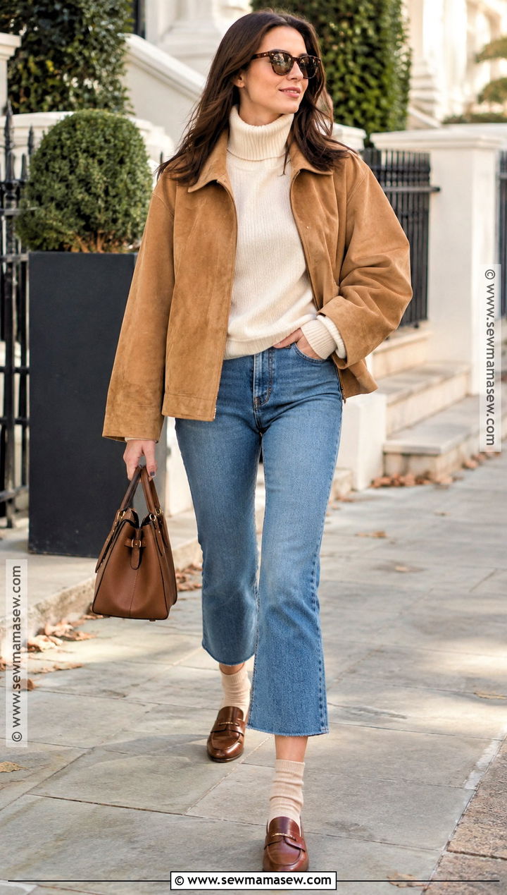 Bella Hadid Autumn Camel Jacket And Cropped Jeans Outfit - 20 bella hadid autumn style ideas