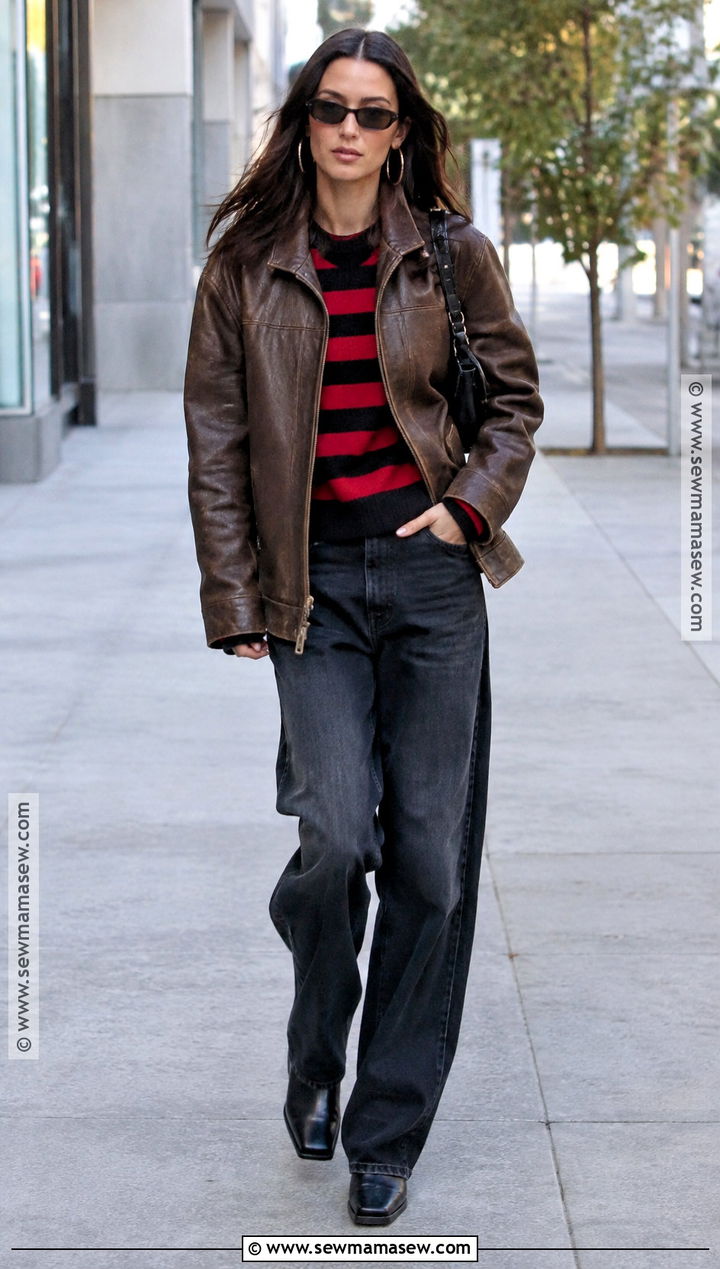 Bella Hadid Autumn Distressed Leather Jacket Outfit - 20 bella hadid autumn style ideas