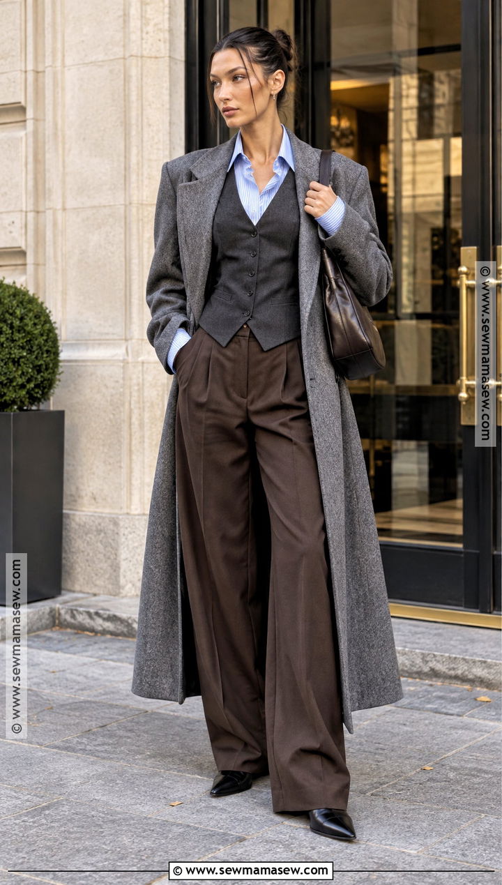 Bella Hadid Button Down Shirt And Tailored Vest Outfit - 20 bella hadid fall outfits