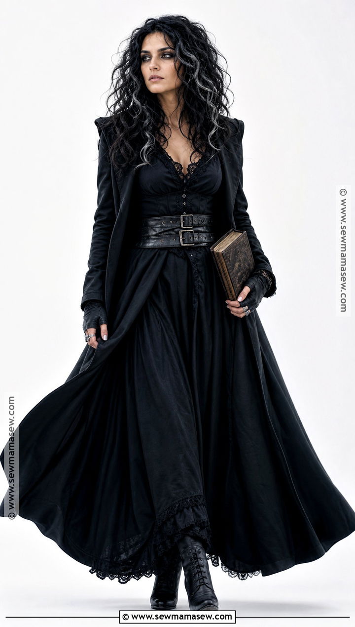 Bellatrix Lestrange Costume With Black Corset - 35 curly hair halloween costume ideas