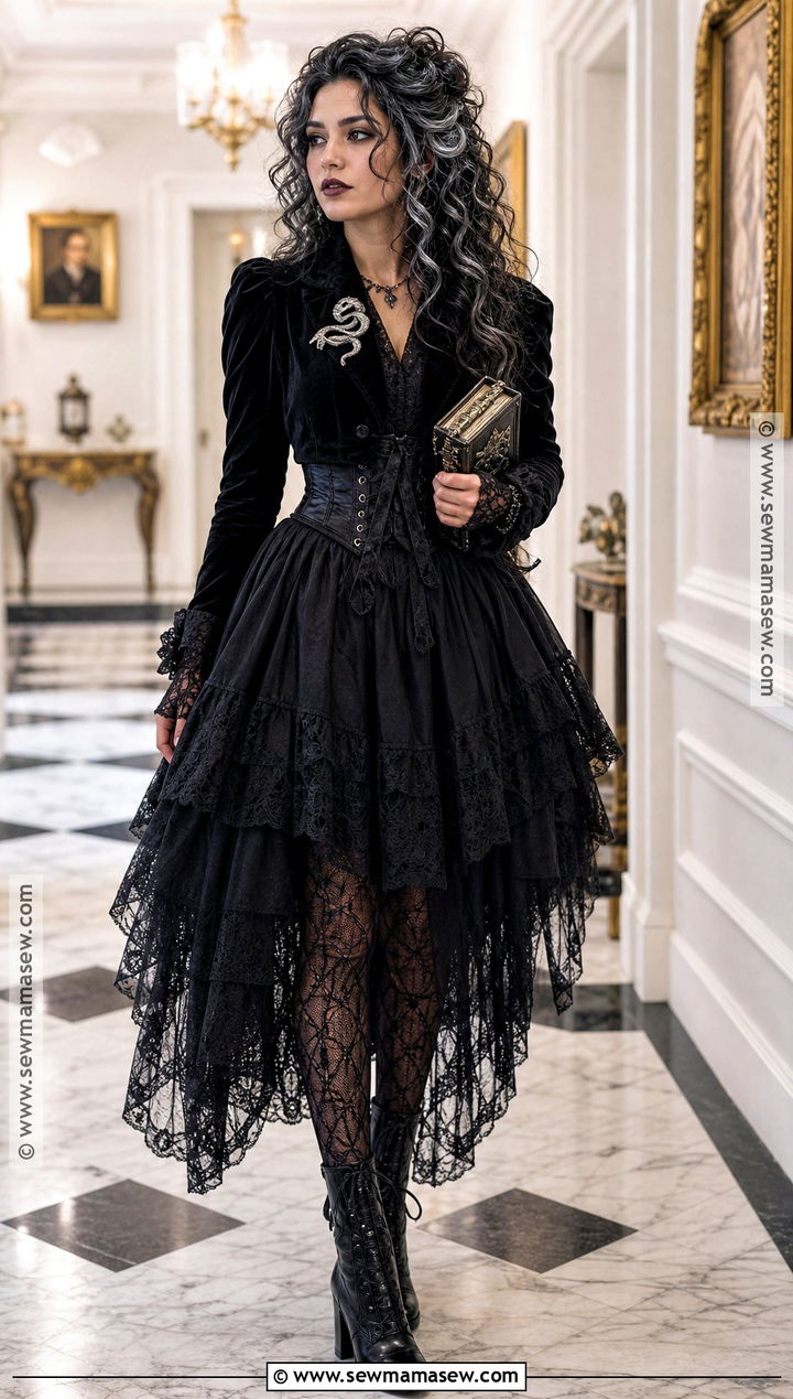 Bellatrix Lestrange Costume With Wild Curls - 30 halloween costumes for curly hair