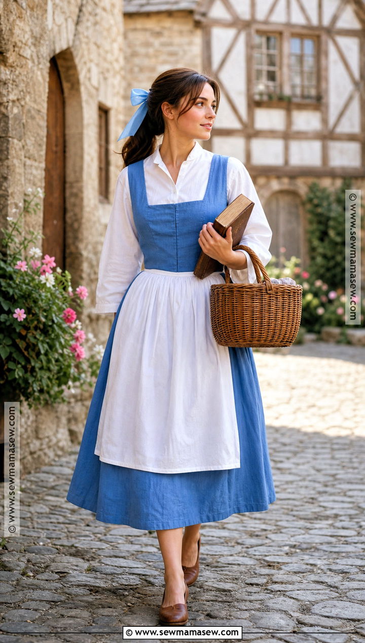 Belle Blue Dress Costume - 30 brunette halloween costume ideas