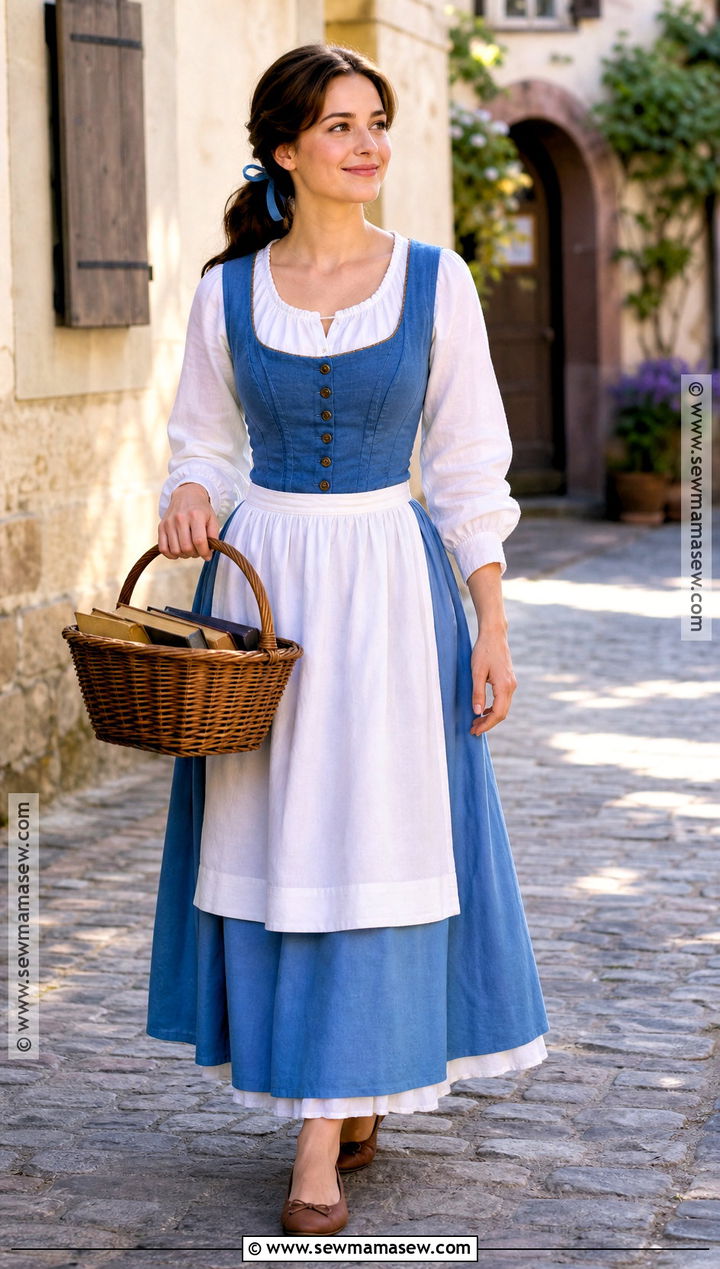 Belle Blue Village Costume - 40 disney princess halloween costumes