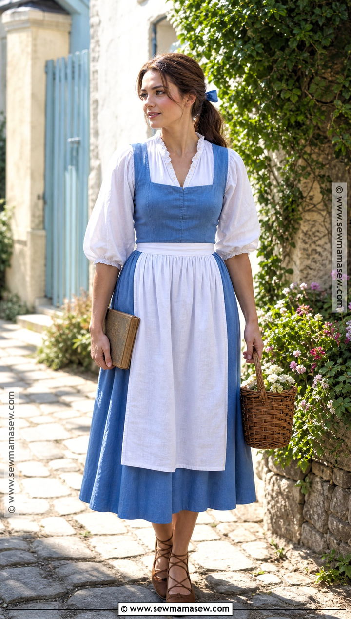 Belle Blue Village Dress Cosplay - 30 disney princess cosplay ideas