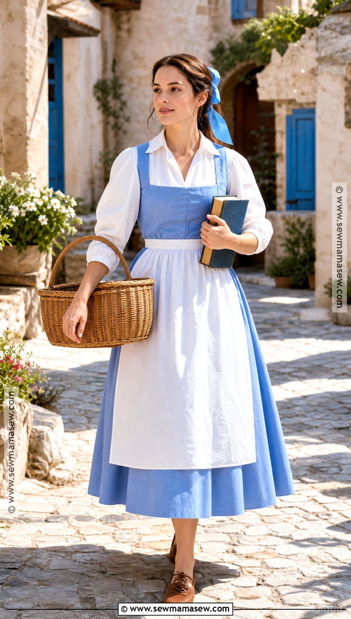 Belle Blue Village Dress Costume - 40 Beauty And The Beast Costume Ideas