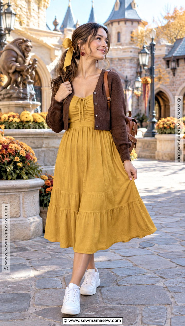 Belle DisneyBound Fall Outfit - 20 Disney In October Outfits
