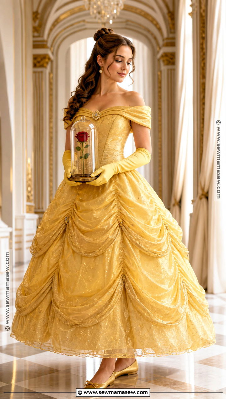 Belle Gold Ball Gown Costume - 50 princess costume ideas