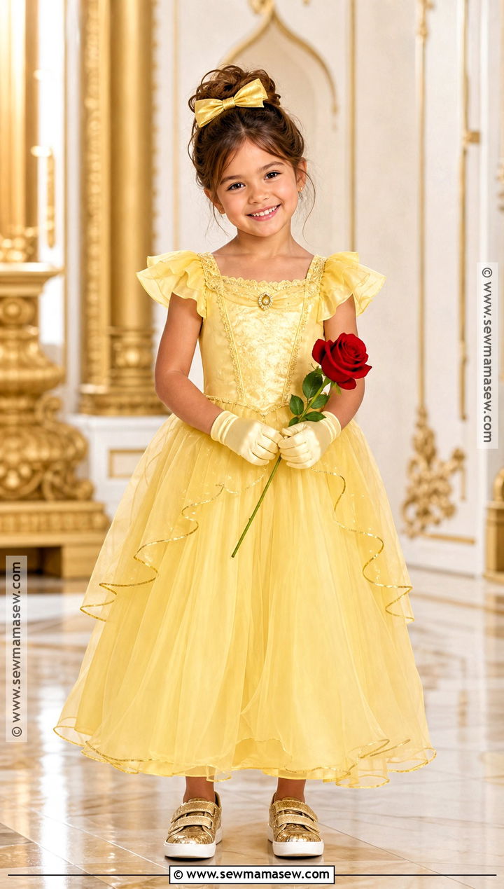 Belle Kids Yellow Dress Costume - 40 Beauty And The Beast Costume Ideas