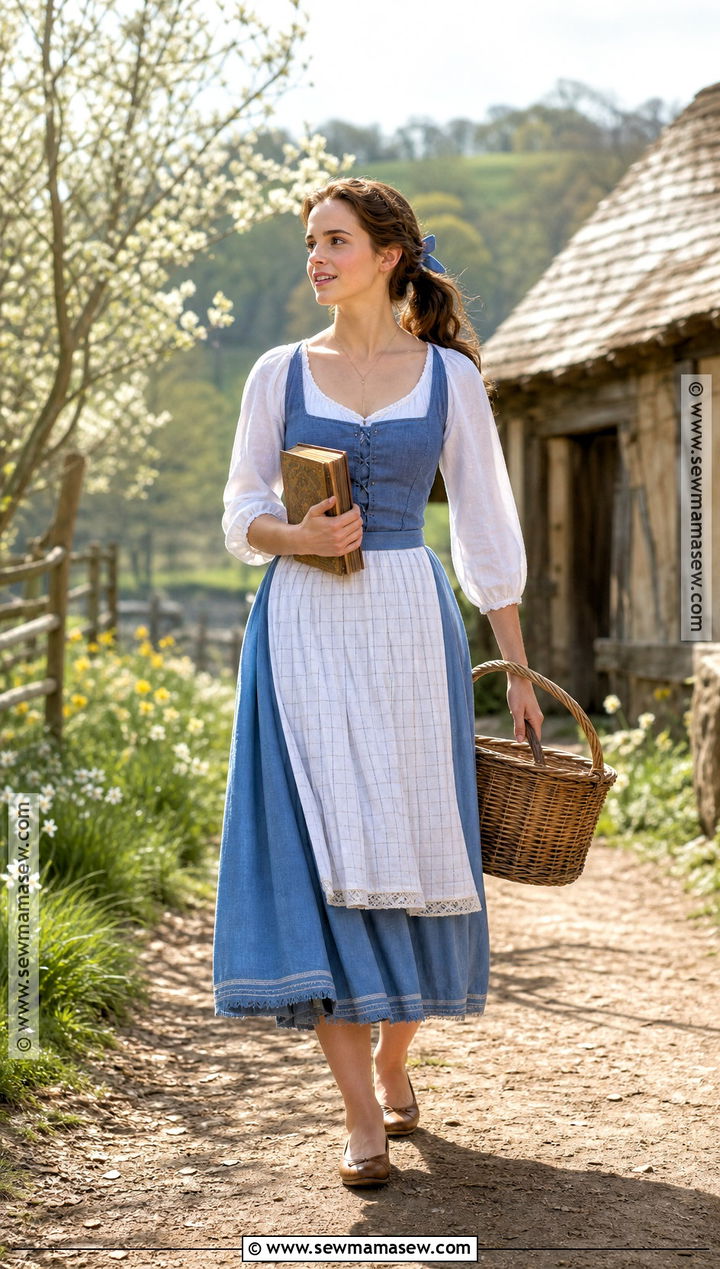 Belle Village Costume With Blue Dress - 35 halloween costumes one person