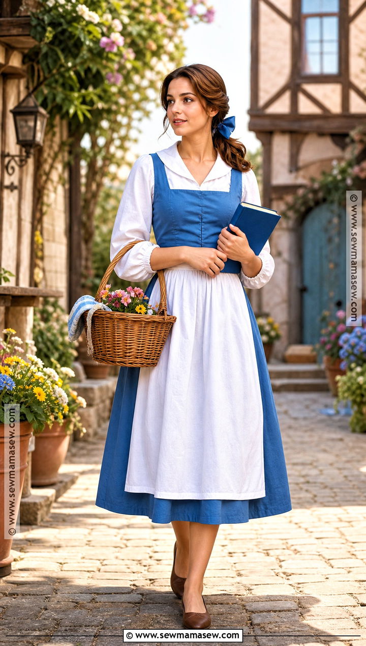 Belle Village Dress Costume - 35 brown hair halloween costumes