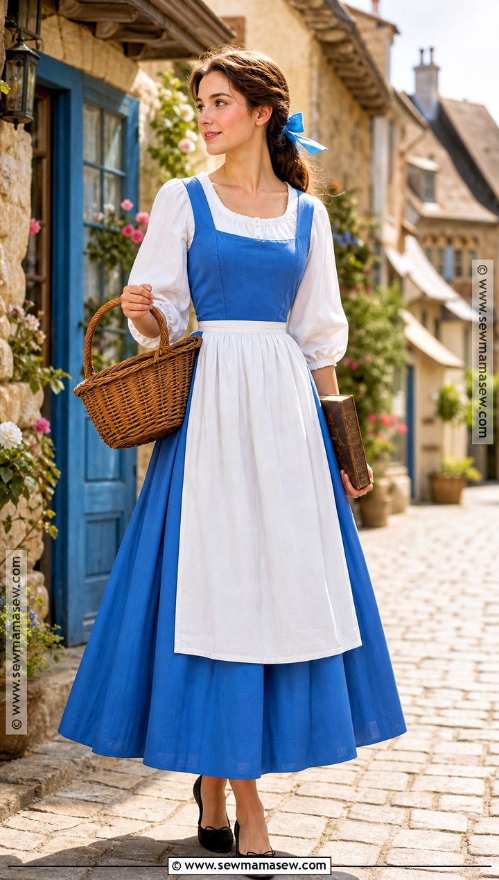 Belle Village Princess Costume With Blue Dress - 30 Princess Costume Ideas for Women