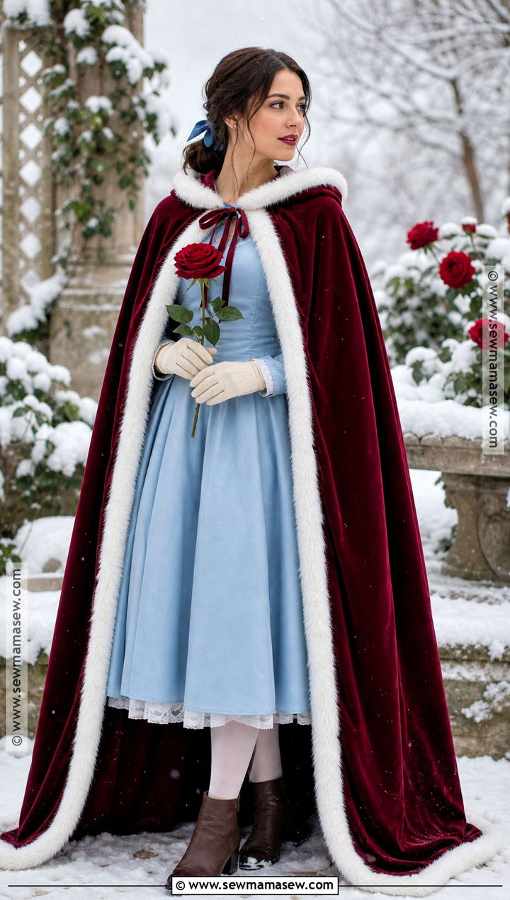 Belle Winter Cape Costume - 40 disney princess halloween costumes