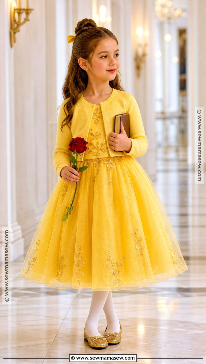 Belle Yellow Ball Gown Costume - 30 halloween costumes girls for kids