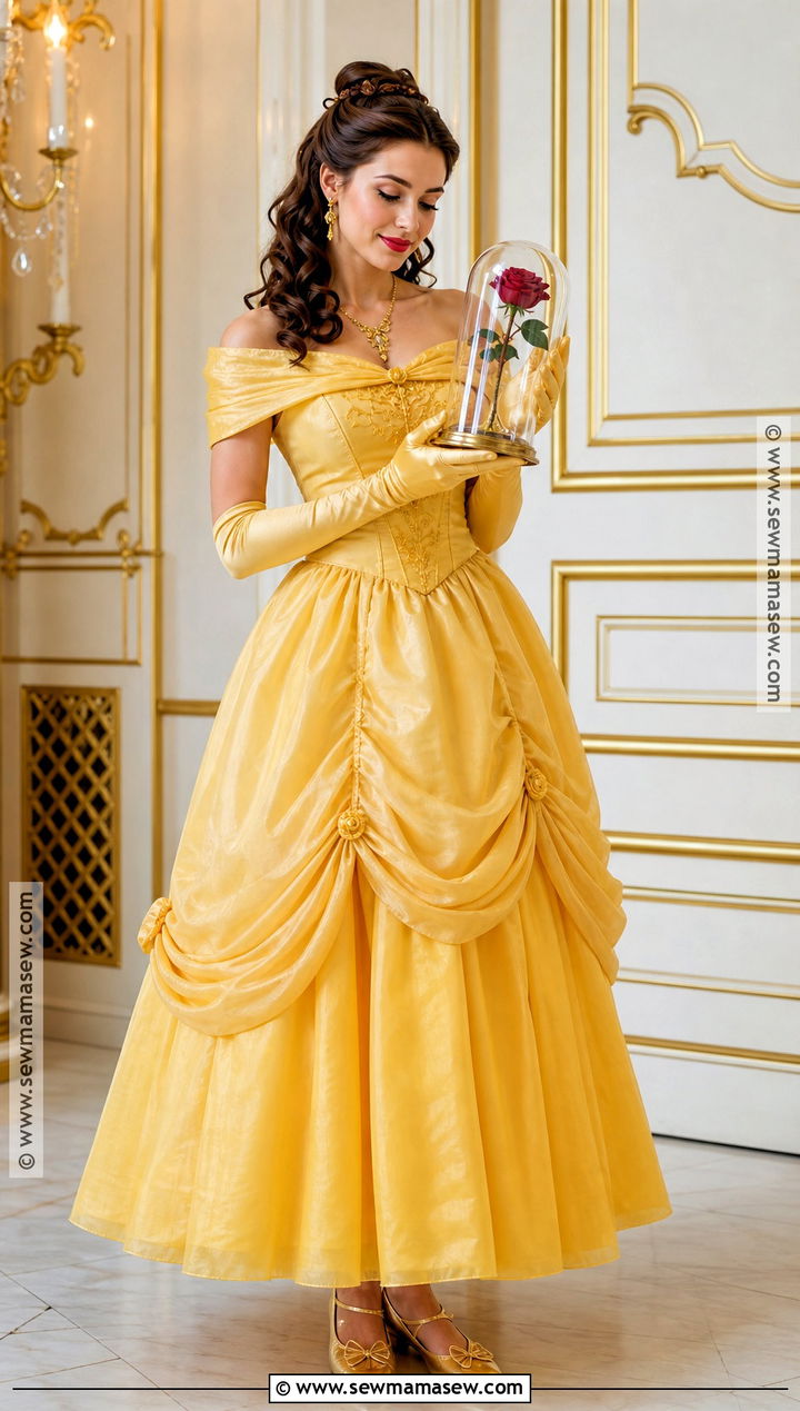 Belle Yellow Dress Costume - 30 brown hair halloween costume ideas