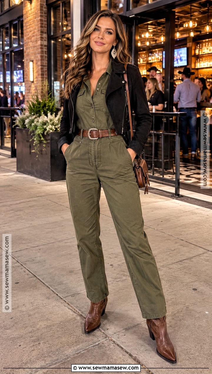 Belted Jumpsuit Nashville Bar Outfit - 15 nashville bar outfit fall ideas