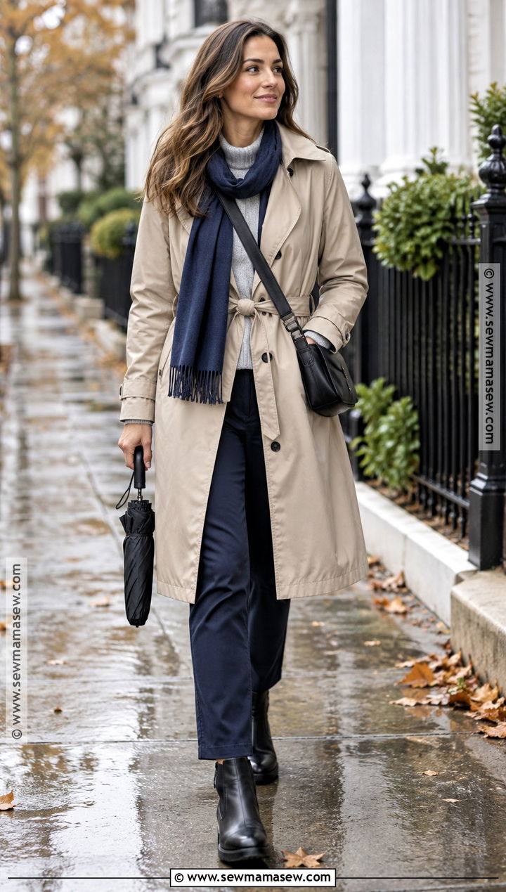 Belted Raincoat Outfit - 20 coat autumn ideas