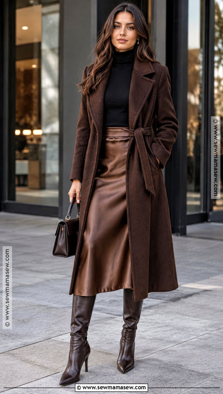 Belted Wool Coat Outfit - 20 autumn coat ideas for women