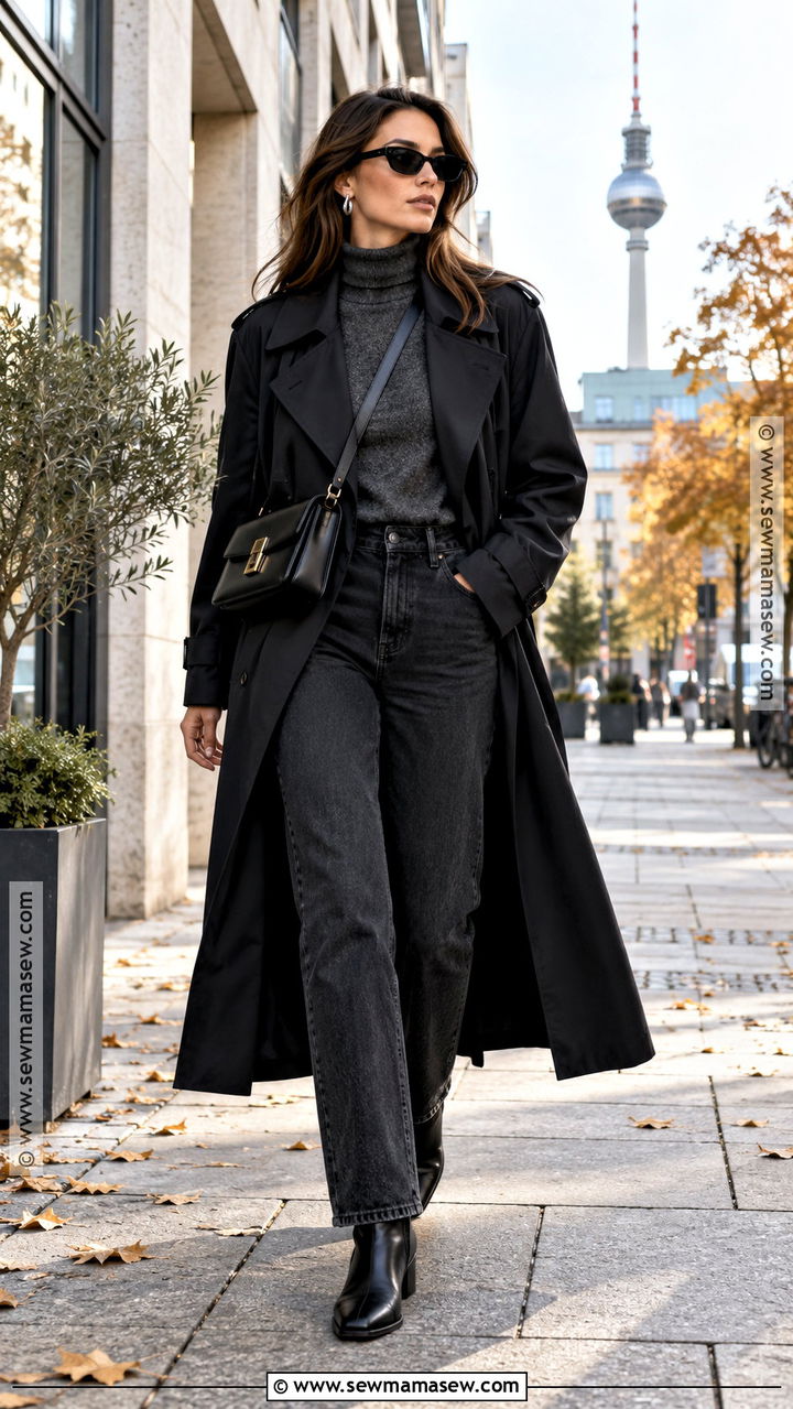 Berlin Autumn Black Trench Coat Outfit - 20 berlin outfit autumn ideas
