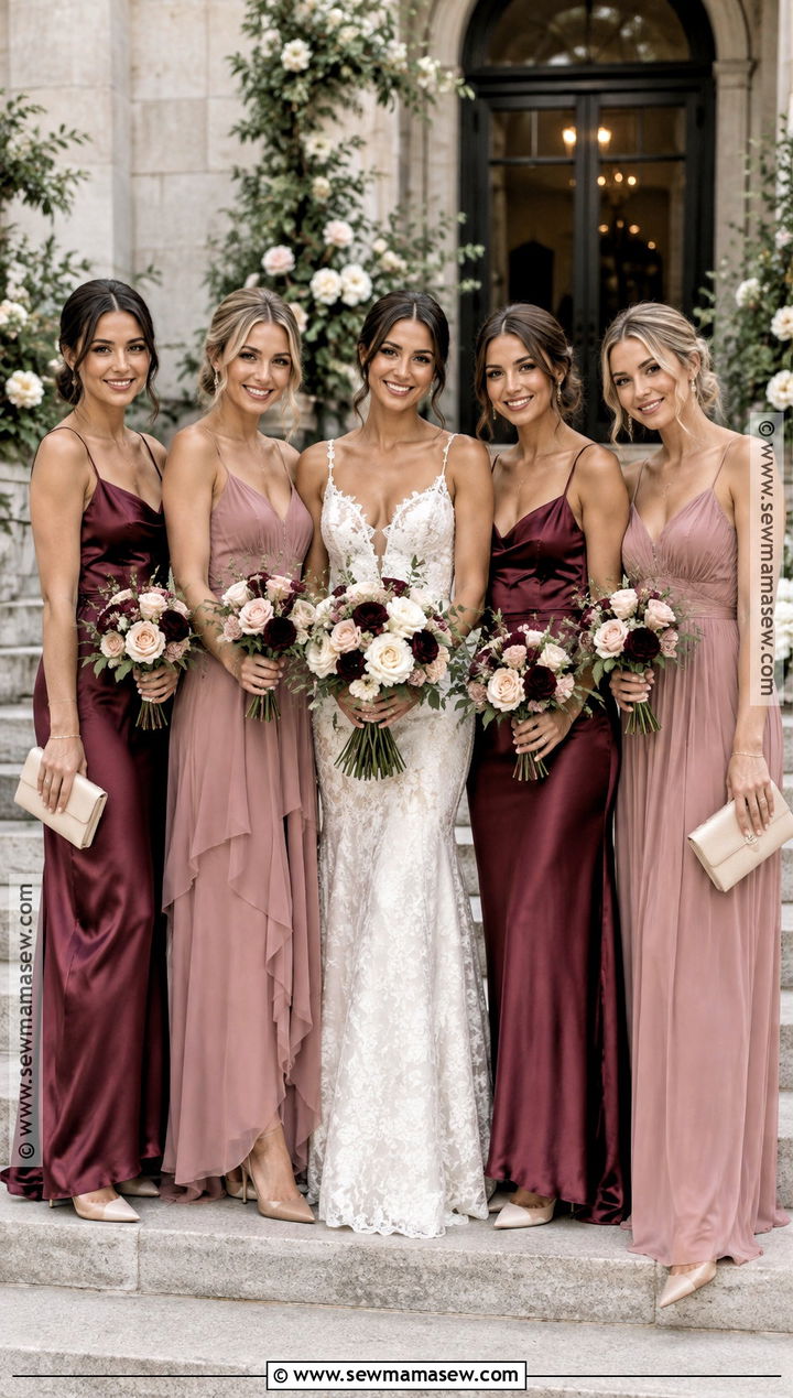 Berry And Dusty Rose Bridesmaid Dresses - 15 September Bridesmaid Dresses Color Palettes