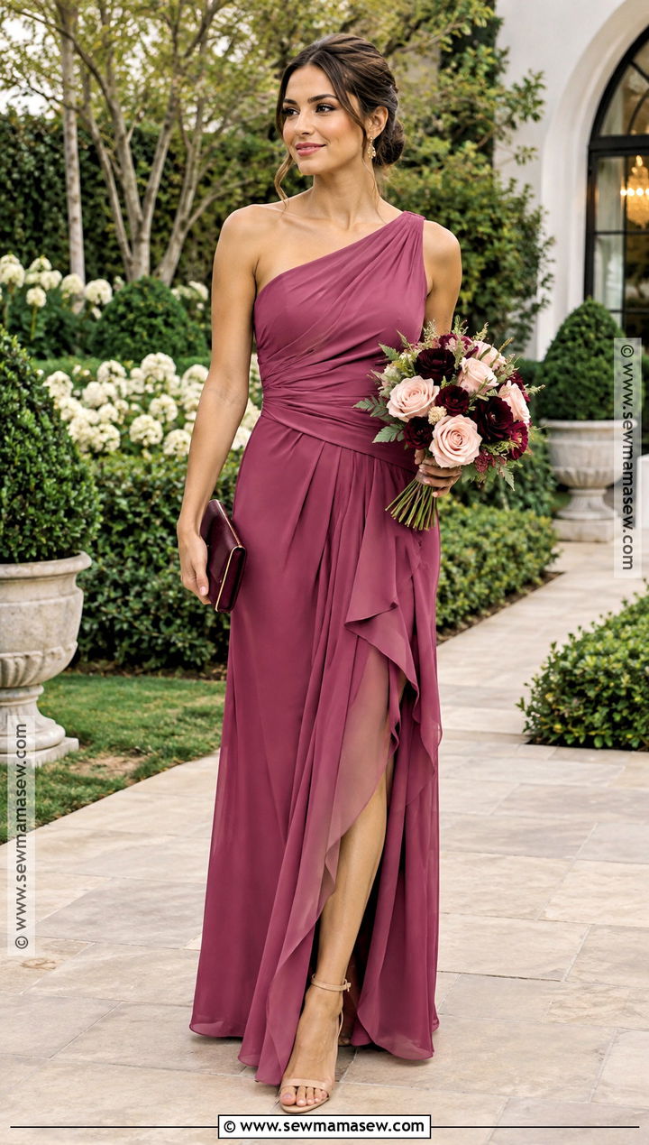 Berry Pink Fall Bridesmaid Dress - 25 fall wedding bridesmaid dresses