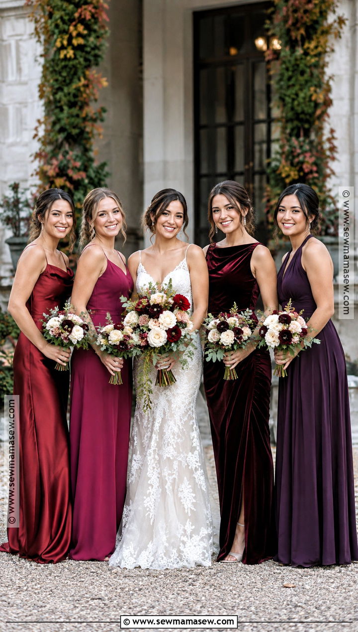 Berry Tone Bridesmaid Dresses - 25 mixed bridesmaid dresses fall