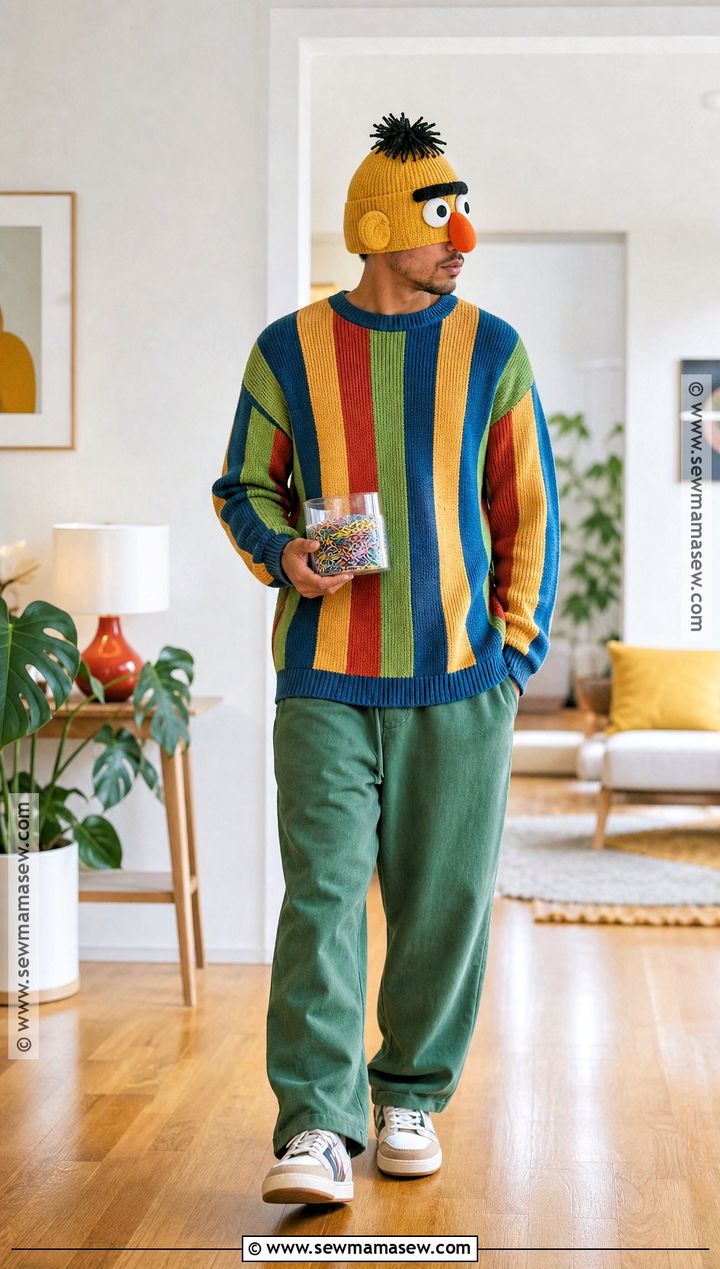 Bert Costume With Striped Sweater - 30 sesame street costume ideas