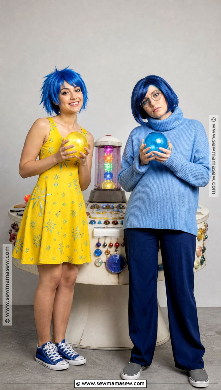 Best Friend Joy And Sadness Costume - 40 inside out halloween costume ideas