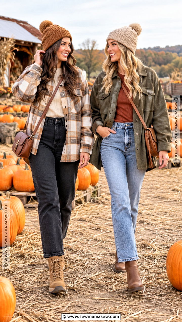 Best Friend Shacket Pumpkin Patch Matching Outfits - 20 pumpkin patch matching outfits