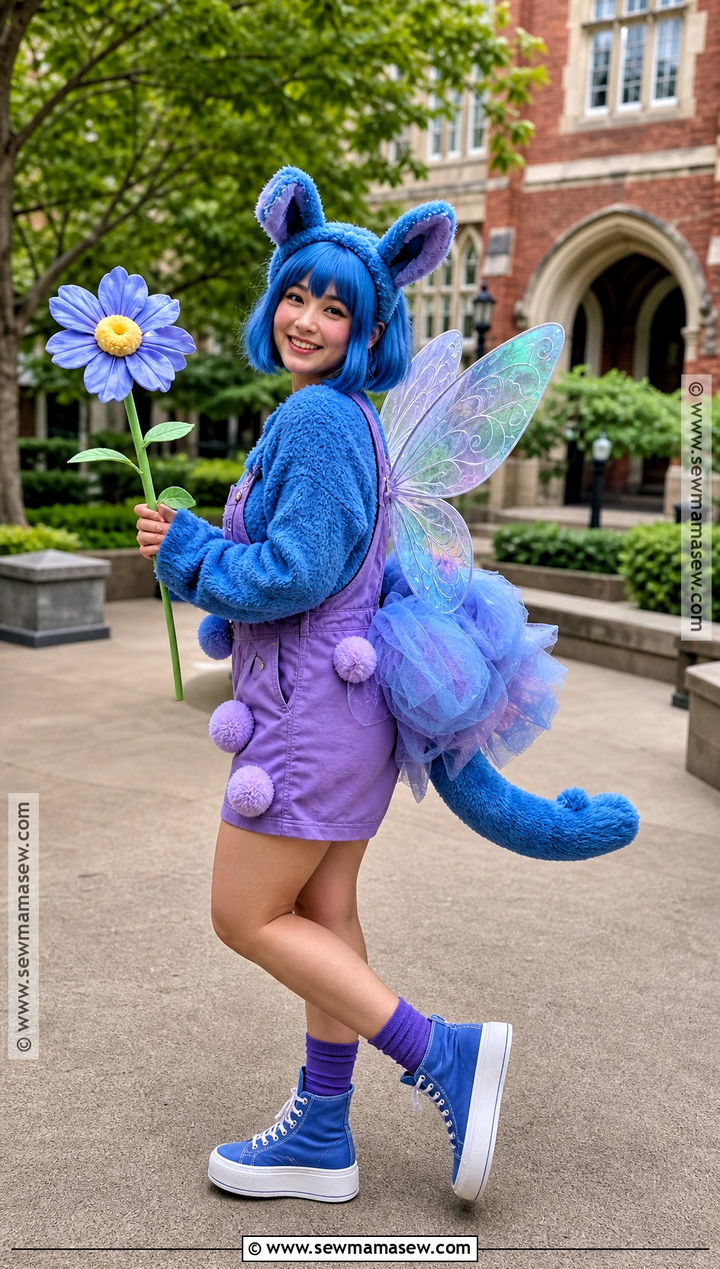Bibble Costume With Purple Overalls - 30 Bibble Halloween Costume Ideas