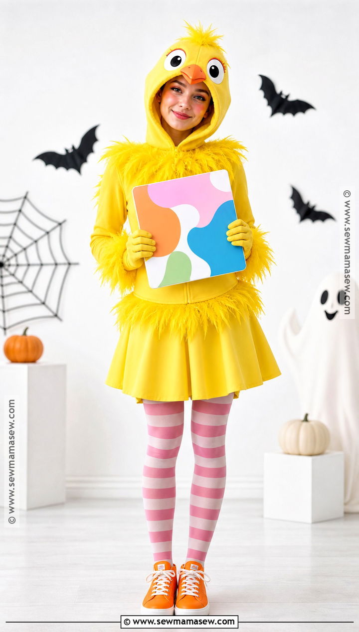 Big Bird Costume With Yellow Feather Details - 30 Sesame Street Halloween Costumes
