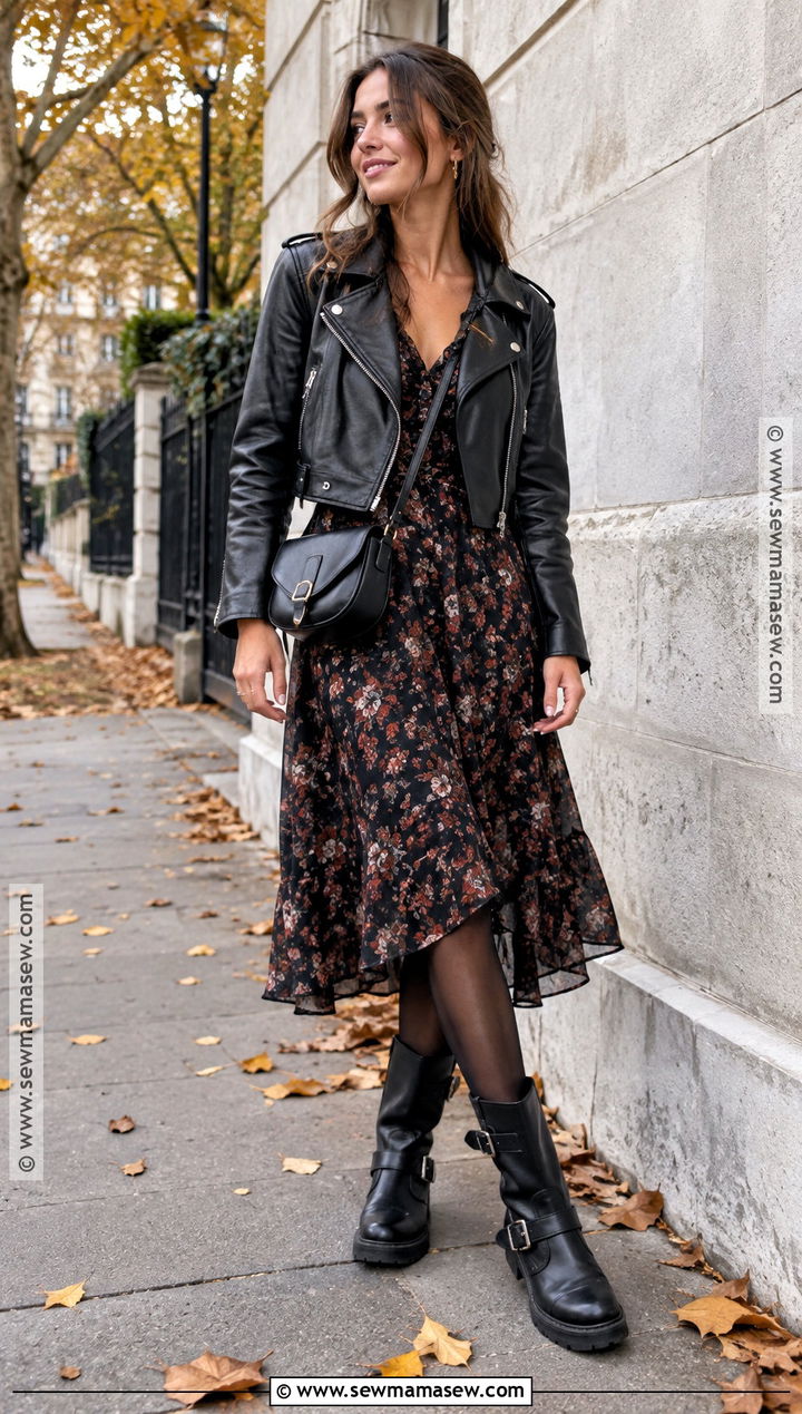 Biker Boots With A Floral Dress - 15 2026 Fall Shoes Trends for Women