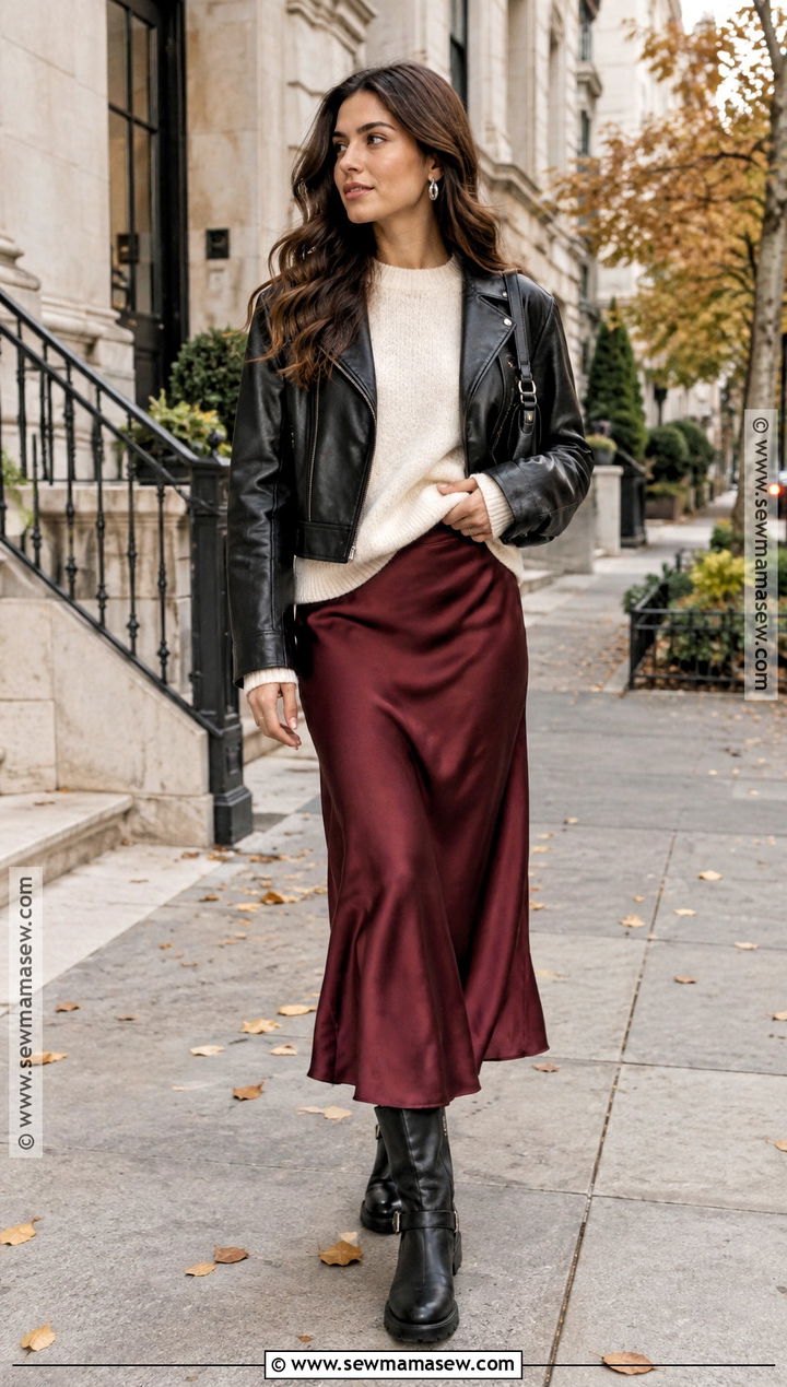 Biker Boots With A Slip Skirt And Sweater - 25 Boots Fall