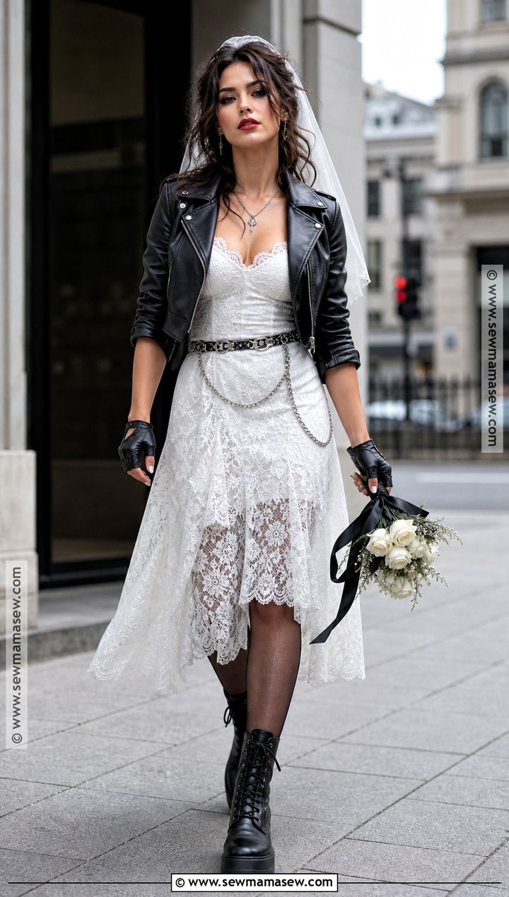 Biker Bride Costume - 30 halloween bride costumes
