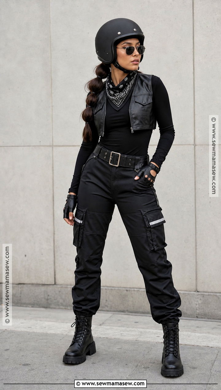 Biker Girl Costume With Cargo Pants - 30 Biker Girl Costume Ideas