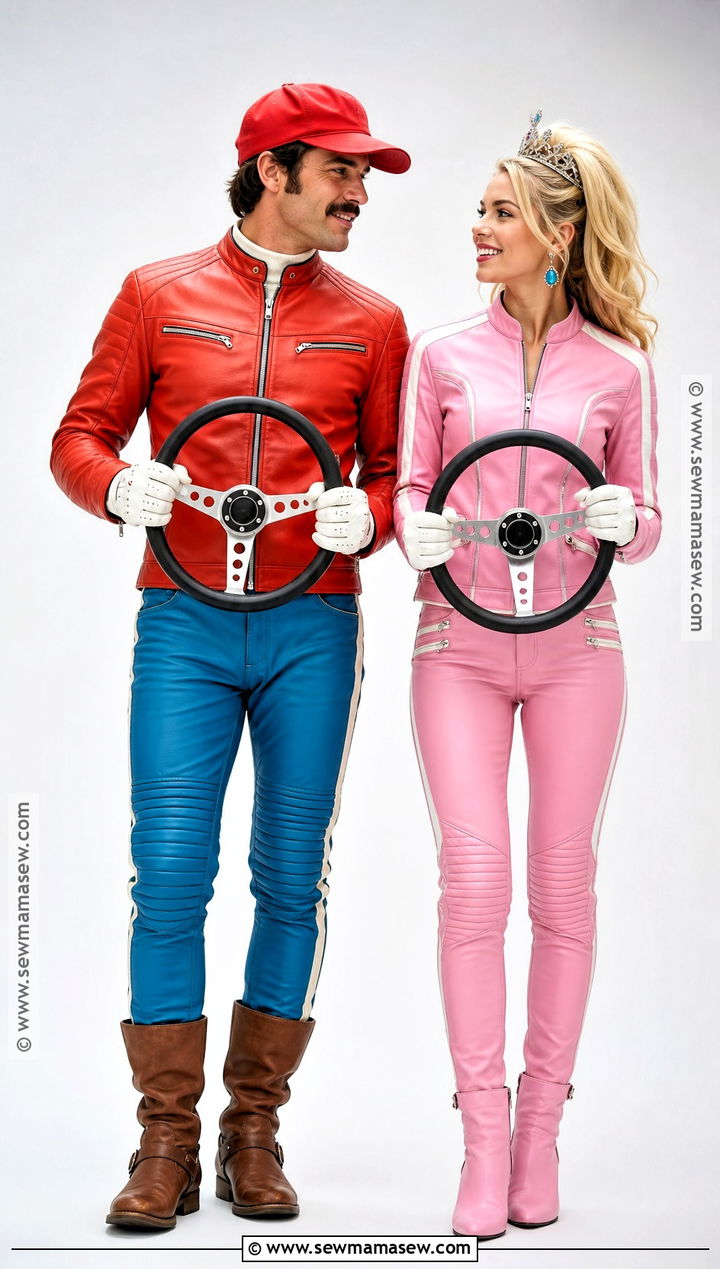 Biker Mario And Peach Couple Costume - 30 Mario And Peach Costumes for Couples