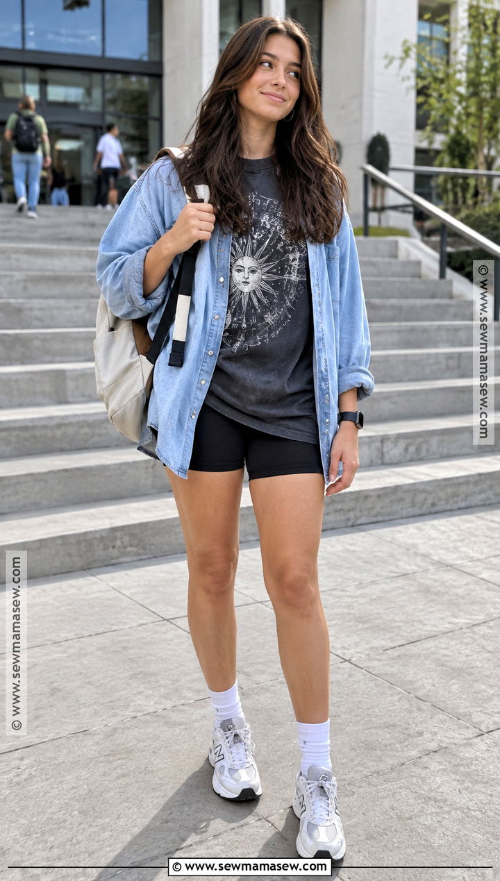 Biker Shorts Outfit - 20 Back To School Shorts Ideas