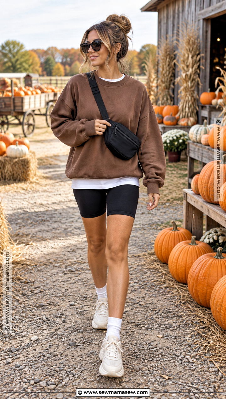 Biker Shorts Pumpkin Patch Outfit - 20 pumpkin shorts ideas