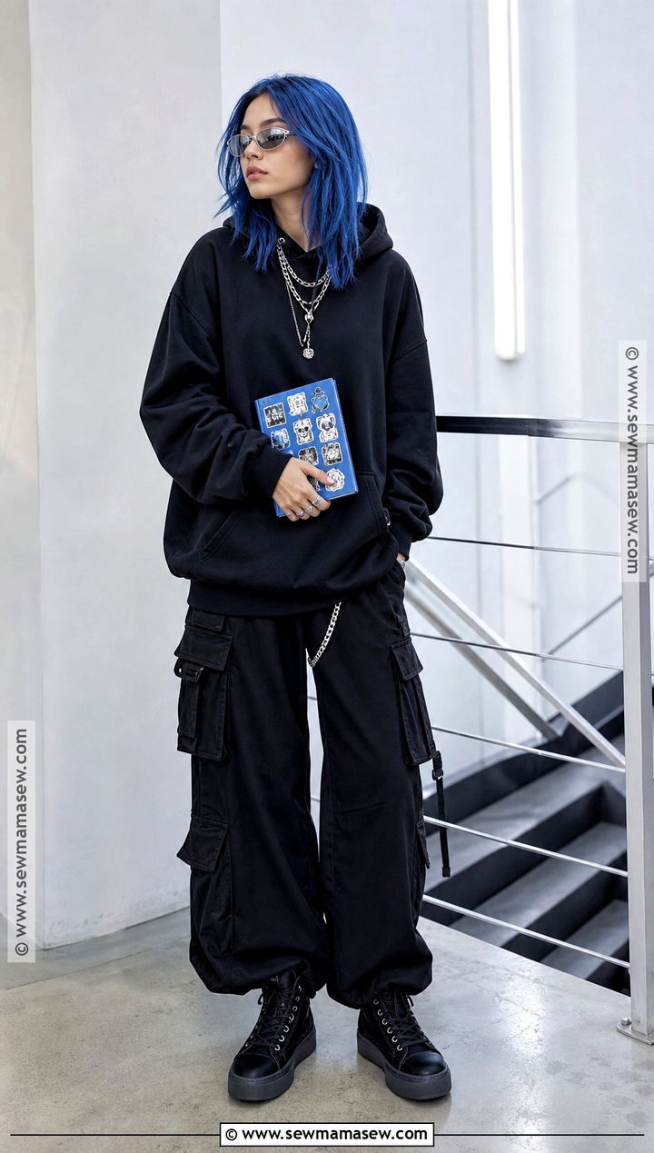 Billie Eilish Blue Hair Silver Chain Costume - 30 billie eilish halloween costume ideas