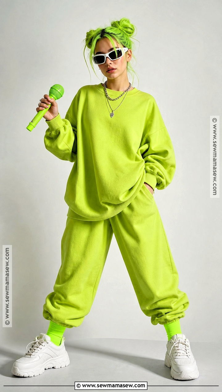 Billie Eilish Neon Green Monochrome Costume - 30 billie eilish halloween costume ideas