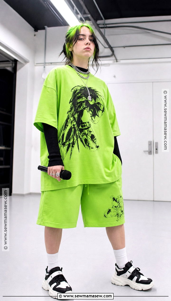 Billie Eilish Neon Streetwear Costume - 30 iconic singers costumes