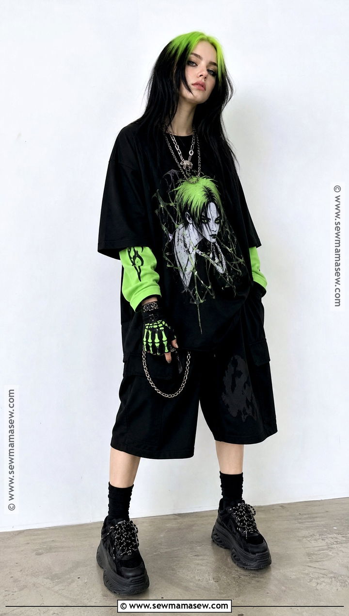 Billie Eilish Neon Streetwear Costume - 30 singer halloween costumes
