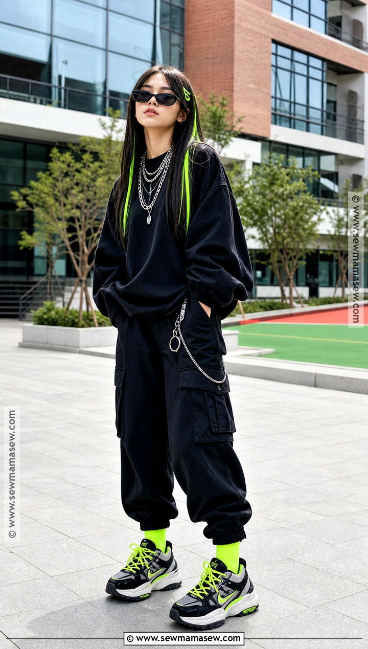 Billie Eilish Neon Streetwear Costume - 30 celebrity dress up day at school ideas